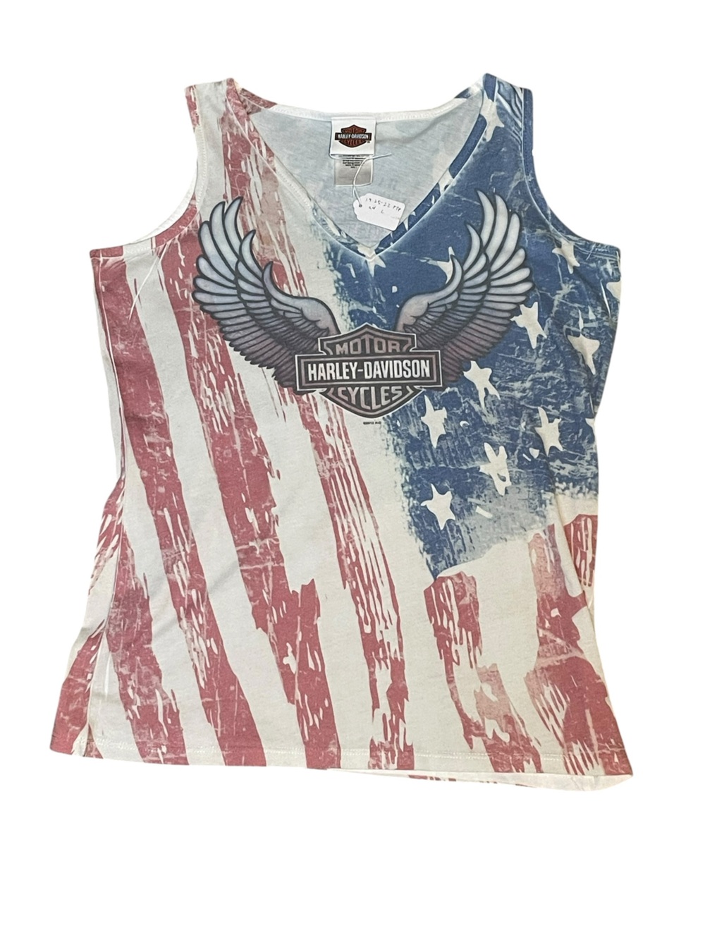 Harley-Davidson Women's American Flag Tank Top - Red, White & Blue El Paso, TX L